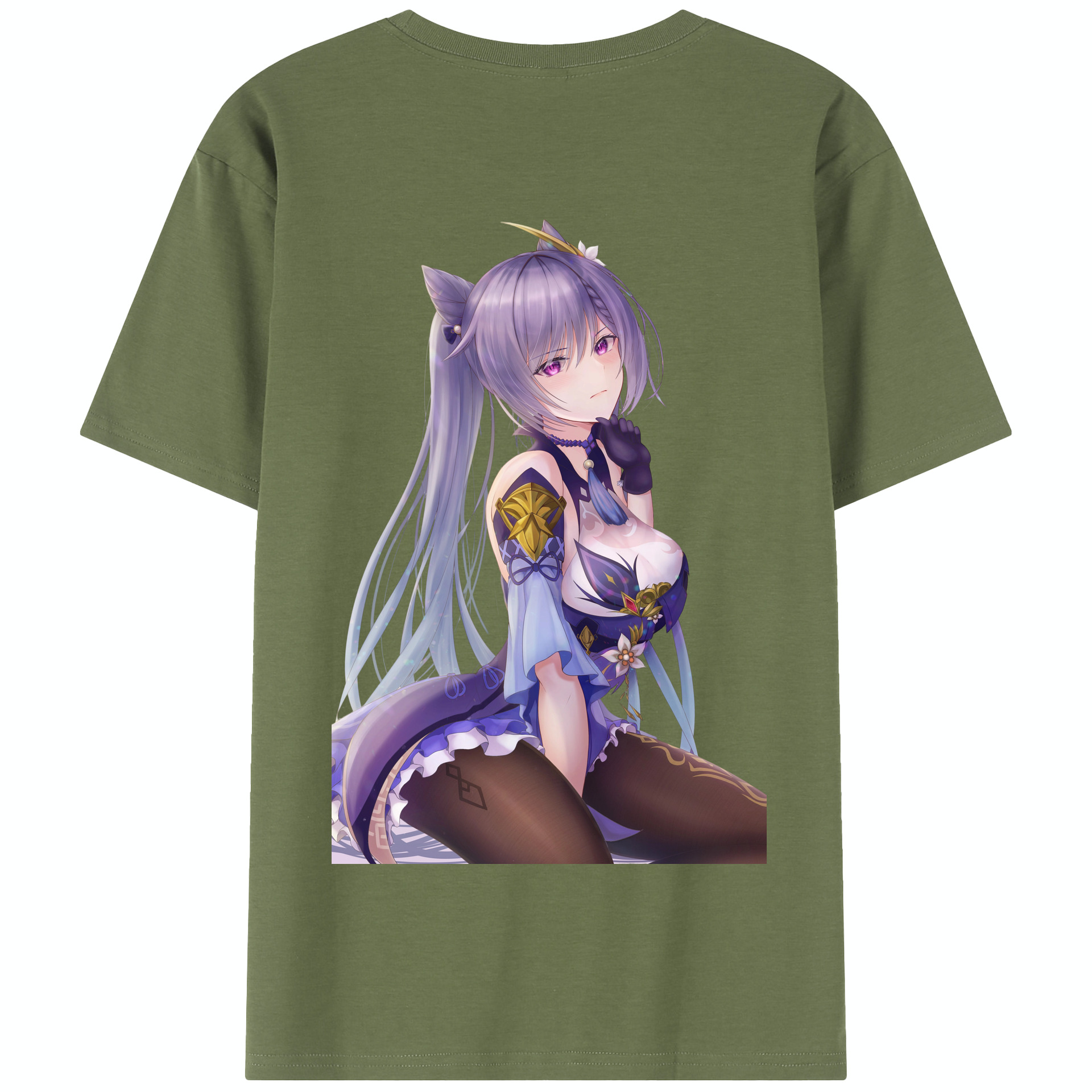 げんし神 刻晴 こくせい genshin Kokusei 綿100％半袖Tシャツ（背面プリント）